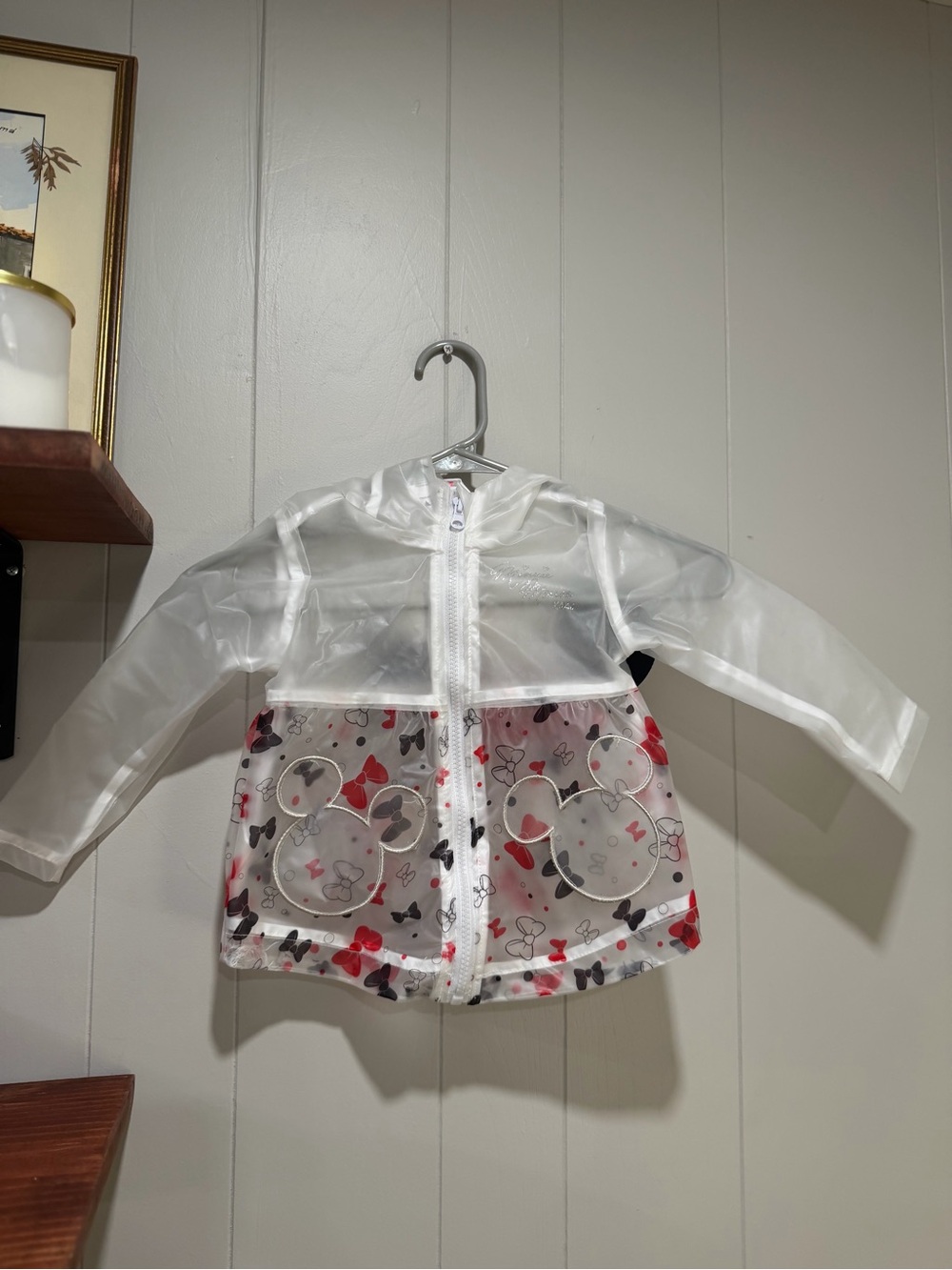 Minnie Mouse Transparent Rain Jacket with Hood - White Trim